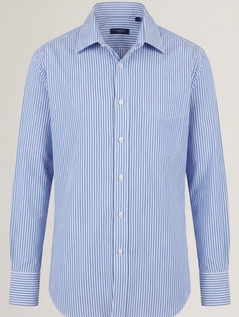 Burberry London Blue White Stripe Button Up Shirt XL 16.5 33 Dress Shirt